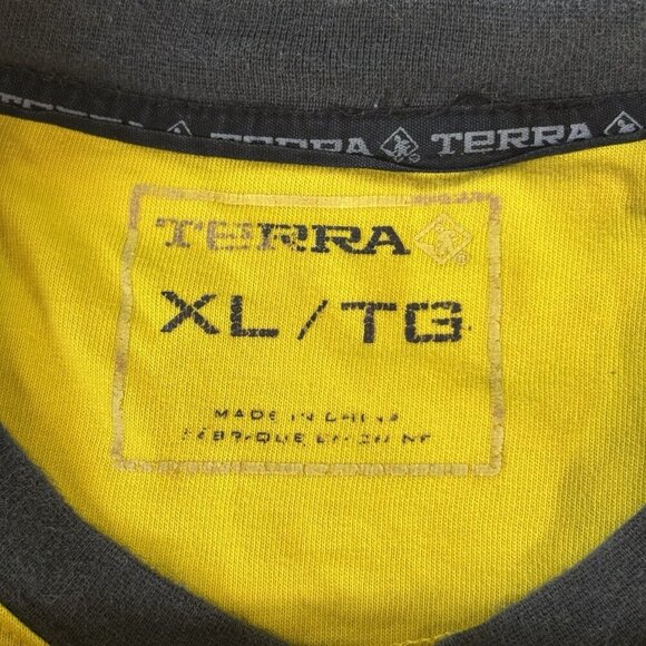 Terra Construction Heavy Cotton Yellow Work T-Shirt Workwear Men’s XL Carhartt - Picture 6 of 11